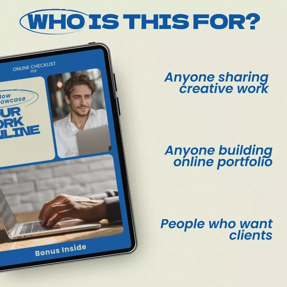 How to Showcase Your Work Online Checklist – Simple Step-by-Step Guide for Creators, Designers, Writers & Developers | Digital Download on how to showcase your work online