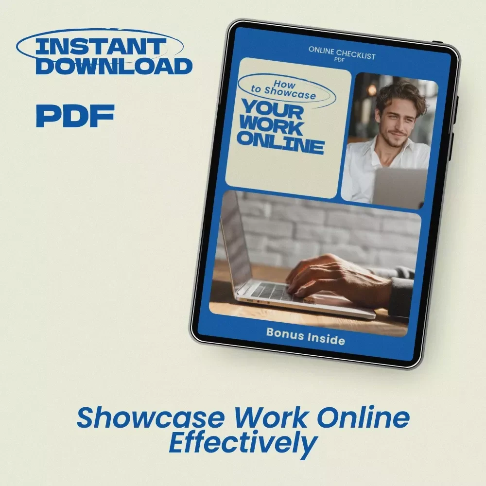 How to Showcase Your Work Online Checklist – Simple Step-by-Step Guide for Creators, Designers, Writers & Developers | Digital Download on how to showcase your work online