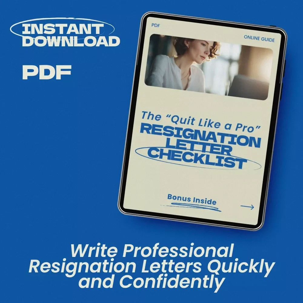 The “Quit Like a Pro” Resignation Letter Checklist – How to Write a Resignation Letter Guide, Professional Job Exit Checklist, Career Transition Printable, Digital Download