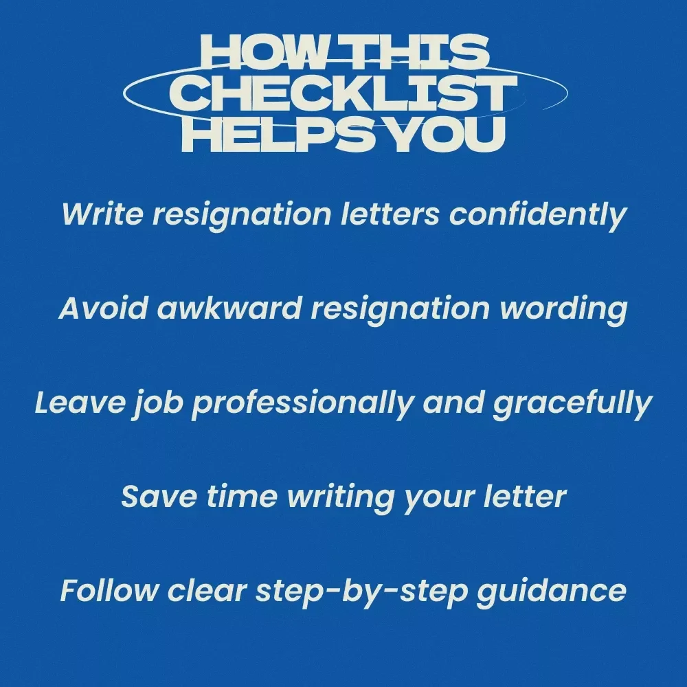 The “Quit Like a Pro” Resignation Letter Checklist – How to Write a Resignation Letter Guide, Professional Job Exit Checklist, Career Transition Printable, Digital Download