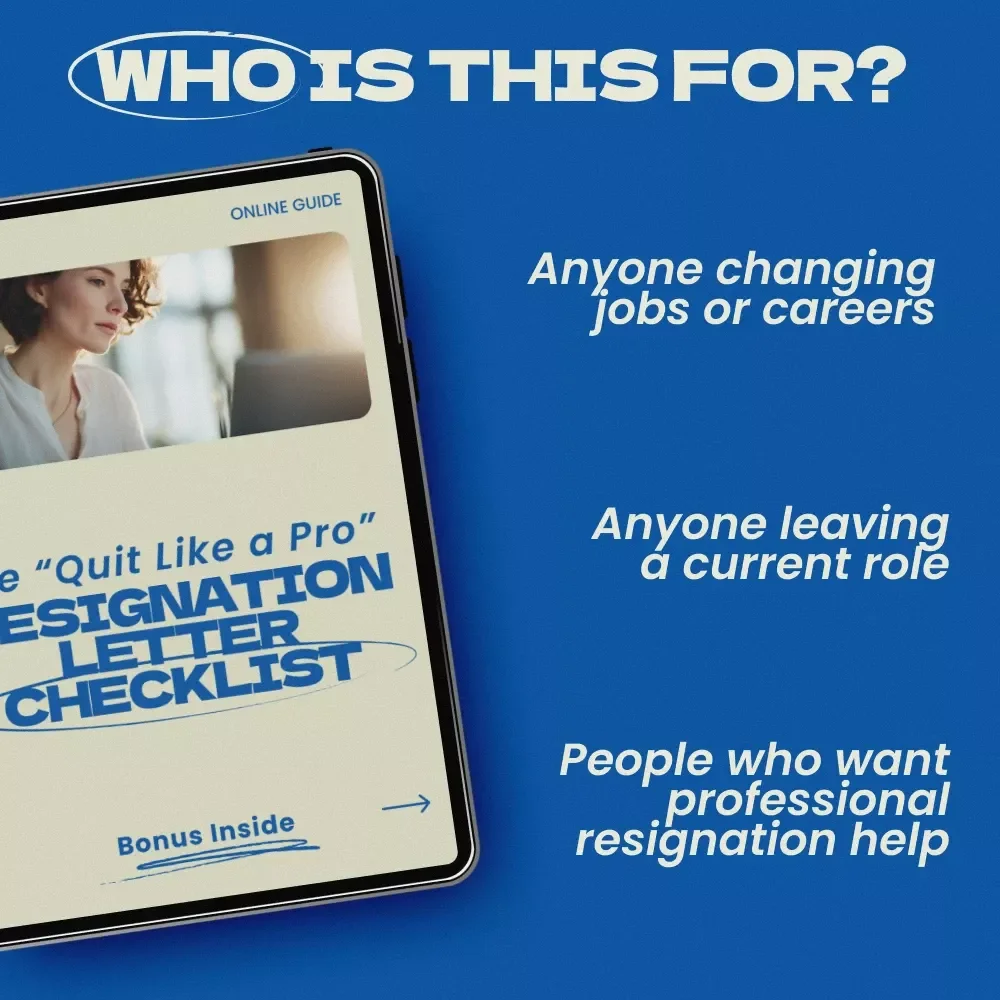 The “Quit Like a Pro” Resignation Letter Checklist – How to Write a Resignation Letter Guide, Professional Job Exit Checklist, Career Transition Printable, Digital Download