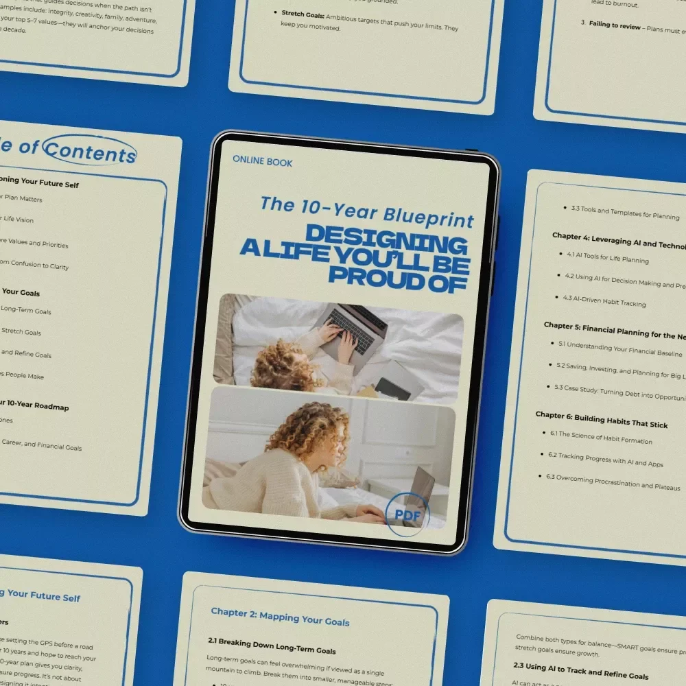 The 10-Year Blueprint: Designing a Life You’ll Be Proud Of — A Powerful Guide on how to plan your life for the next 10 years, Personal Growth & Goal Planning eBook, Life Strategy Roadmap, Self-Development Digital Download