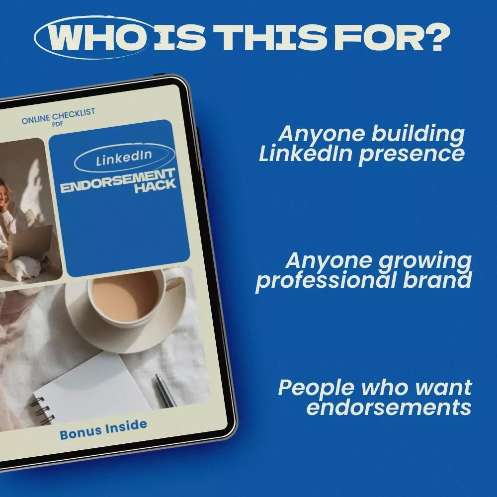 LinkedIn Endorsement Hack Checklist – How to Get Endorsed on LinkedIn, Personal Branding & Networking Growth Guide for Professionals, Career Visibility Digital Download
