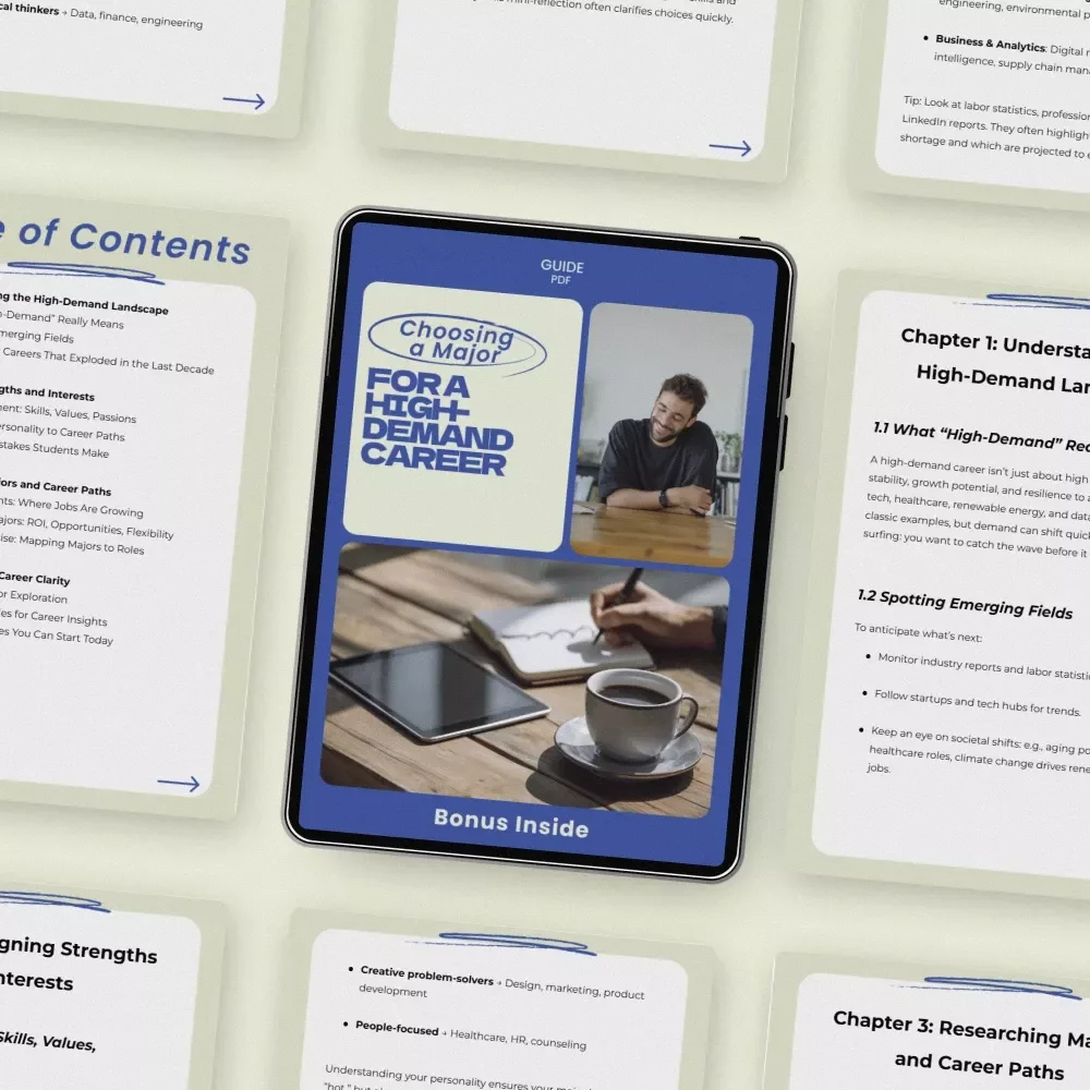 Choosing a Major for a High-Demand Career | Ultimate Guide on how to choose a major for a high demand career, Future-Proof Degree Planner for Students & Career Changers