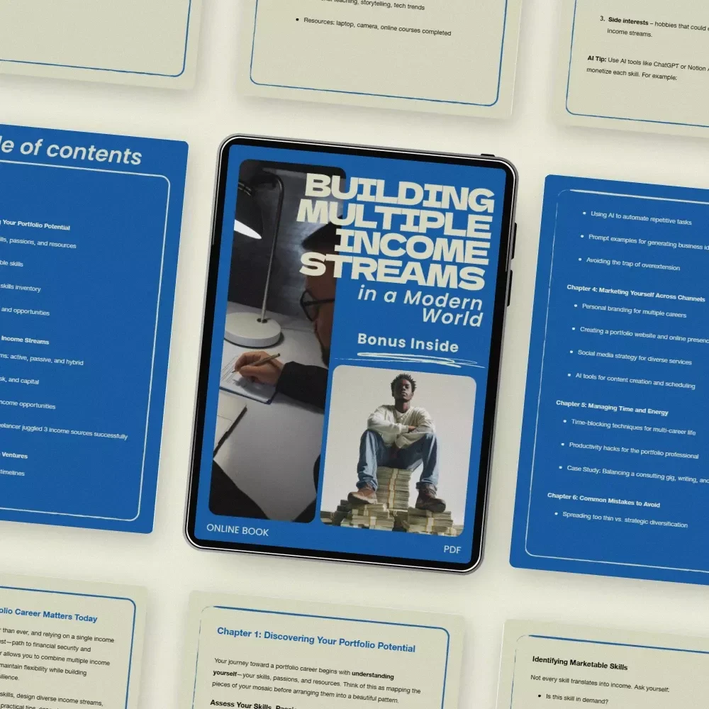 Building Multiple Income Streams in a Modern World, Portfolio Career Strategy eBook, Digital Download for Freelancers, Creators & Professionals