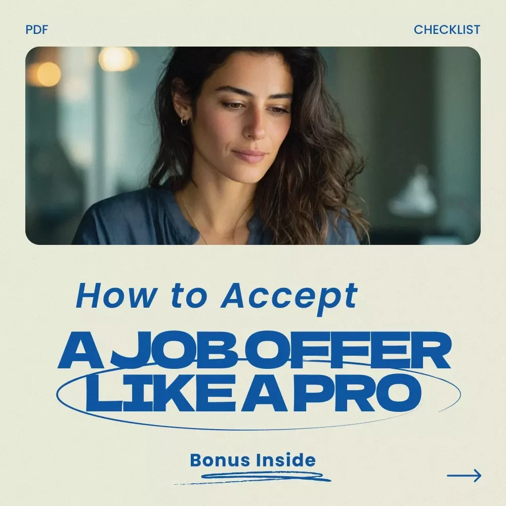 How to Accept a Job Offer Like a Pro – Professional Checklist Guide | How to Accept a Job Offer Professionally | Career Success Digital Download | Job Offer Acceptance Guide