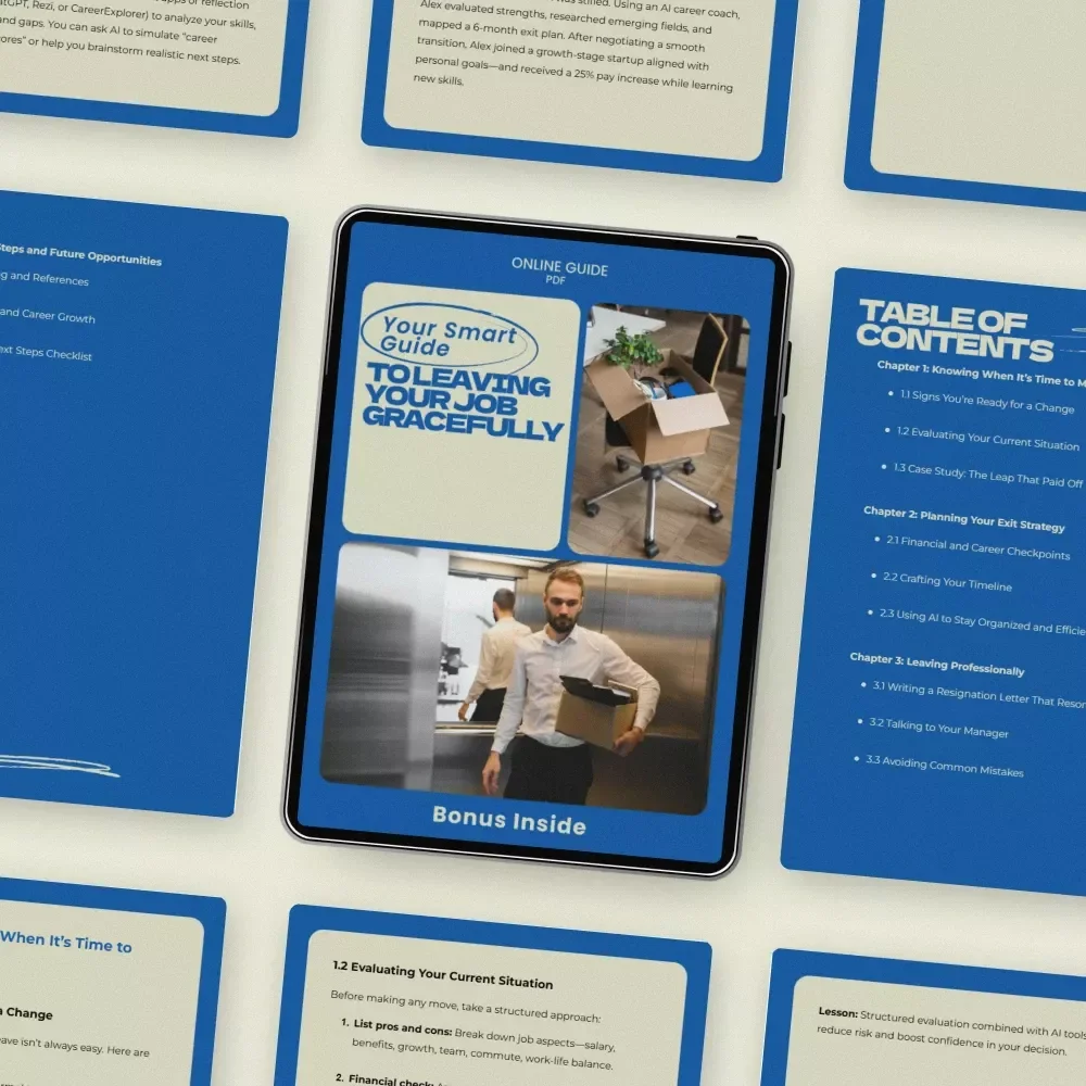 Your Smart Guide to Leaving Your Job Gracefully – A Practical Guide on how to prepare to leave your job, Plan Your Exit Strategy, and Transition to Your Next Career Opportunity