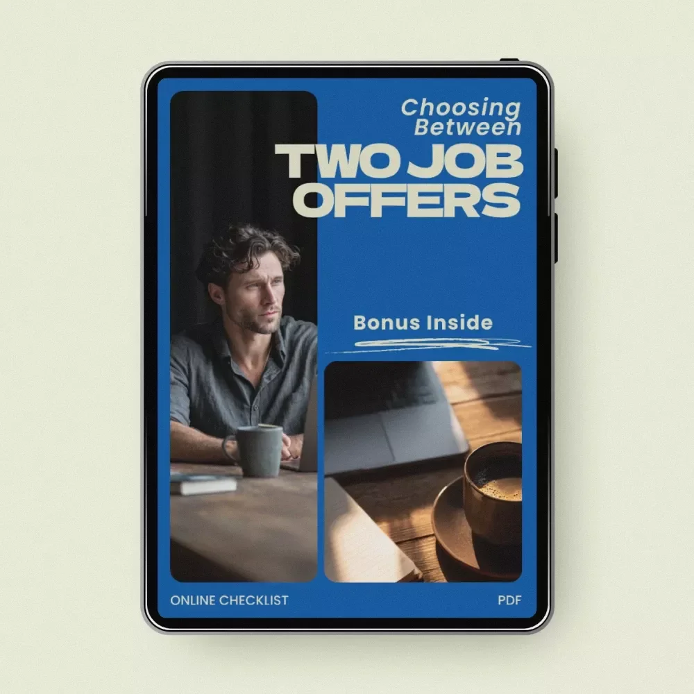 Choosing Between Two Job Offers – Practical Career Decision Checklist & Guide | how to choose between two job offers | Job Offer Comparison Worksheet | Career Decision Tool | Instant Digital Download