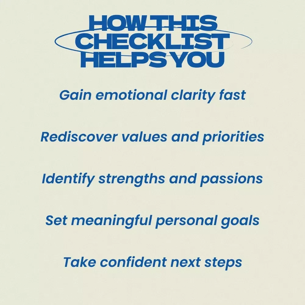 Self-Discovery Checklist After a Major Life Change | Self Discovery Questions After Major Life Change Printable Guide, Life Reset Workbook, Personal Growth Reflection Tool