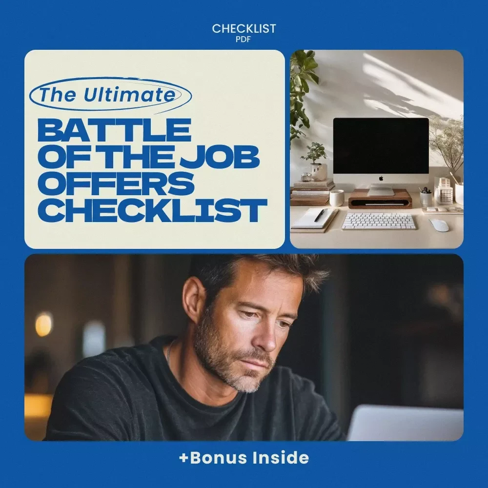 The Ultimate “Battle of the Job Offers” Checklist – How to Compare Two Job Offers, Career Decision Guide, Job Offer Comparison Tool, Printable Career Planning Checklist