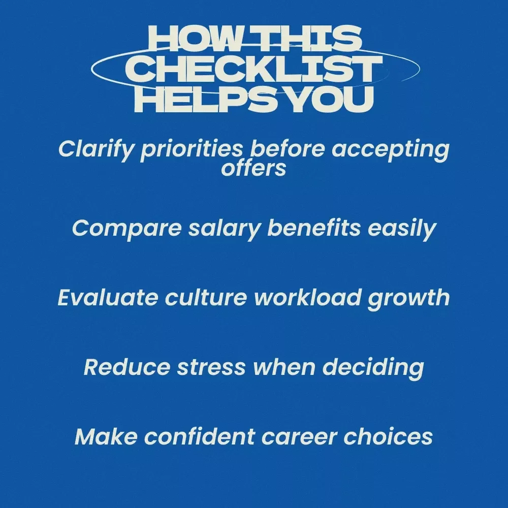 The Ultimate “Battle of the Job Offers” Checklist – How to Compare Two Job Offers, Career Decision Guide, Job Offer Comparison Tool, Printable Career Planning Checklist