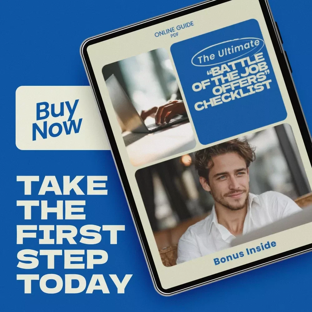 The Ultimate “Battle of the Job Offers” Checklist – How to Compare Two Job Offers, Career Decision Guide, Job Offer Comparison Tool, Printable Career Planning Checklist