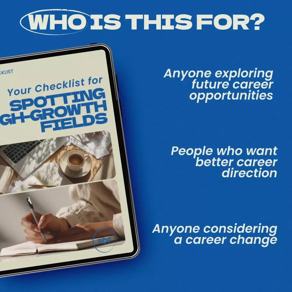 Your Checklist for Spotting High-Growth Fields – Career Planning Guide on how to find high growth career fields, Future-Proof Career Strategy Checklist, Workforce Trends & Skill Demand Digital Download