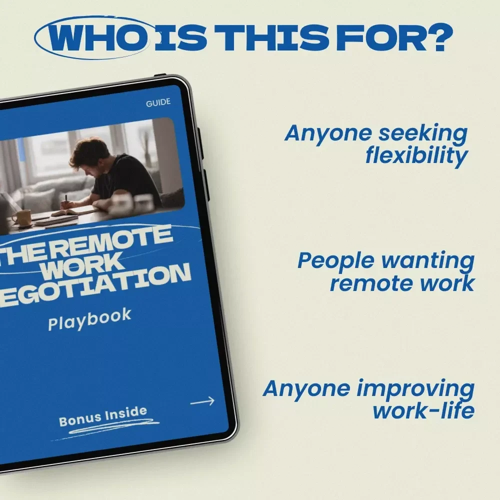 The Remote Work Negotiation Playbook: How to Negotiate Remote Work with Your Current Employer Guide, Work From Home Proposal Template, Career Growth eBook