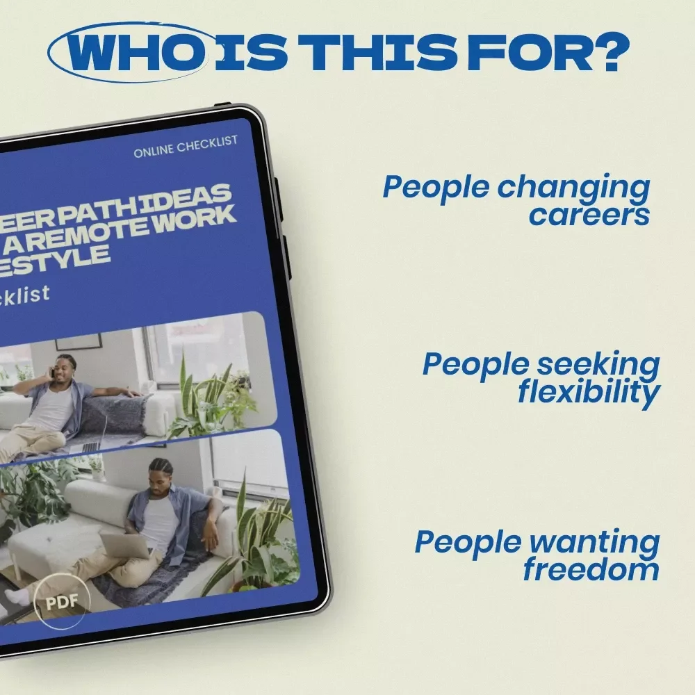 Career Path Ideas for a Remote Work Lifestyle Checklist – Practical Career Path Ideas for Remote Work Lifestyle, Work From Anywhere Planning Tool, Digital Download for Freelancers, Entrepreneurs & Location-Independent Careers