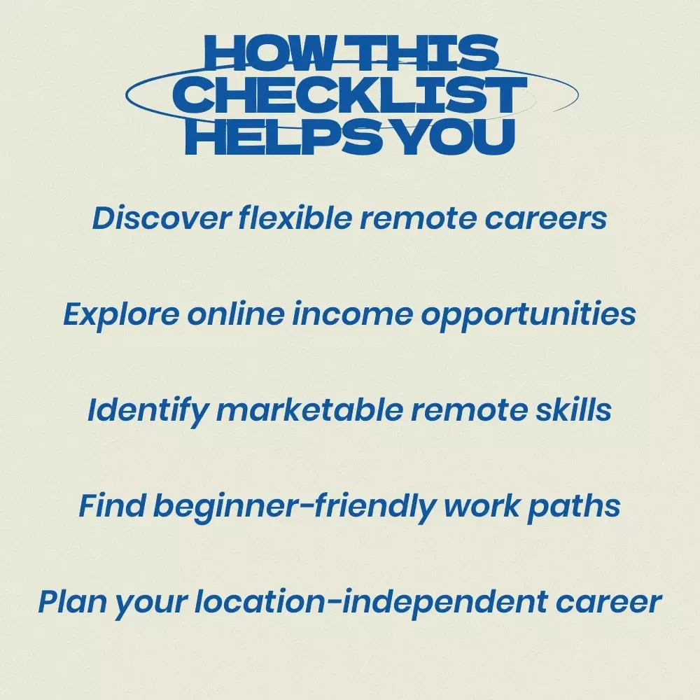 Career Path Ideas for a Remote Work Lifestyle Checklist – Practical Career Path Ideas for Remote Work Lifestyle, Work From Anywhere Planning Tool, Digital Download for Freelancers, Entrepreneurs & Location-Independent Careers