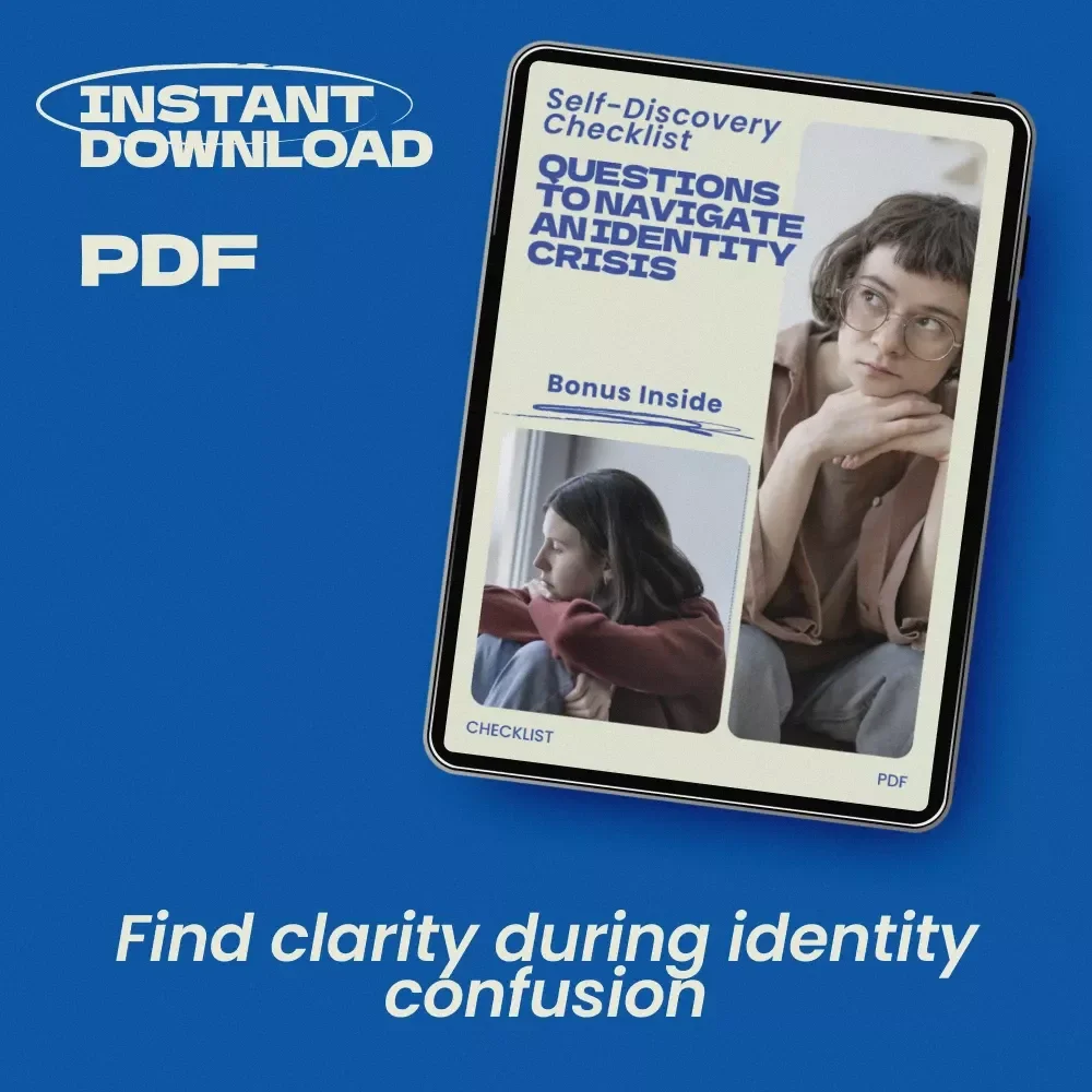 Self-Discovery Checklist: Questions to Navigate an Identity Crisis | Self Discovery Questions for Identity Crisis Printable Guide for Clarity, Purpose & Personal Growth