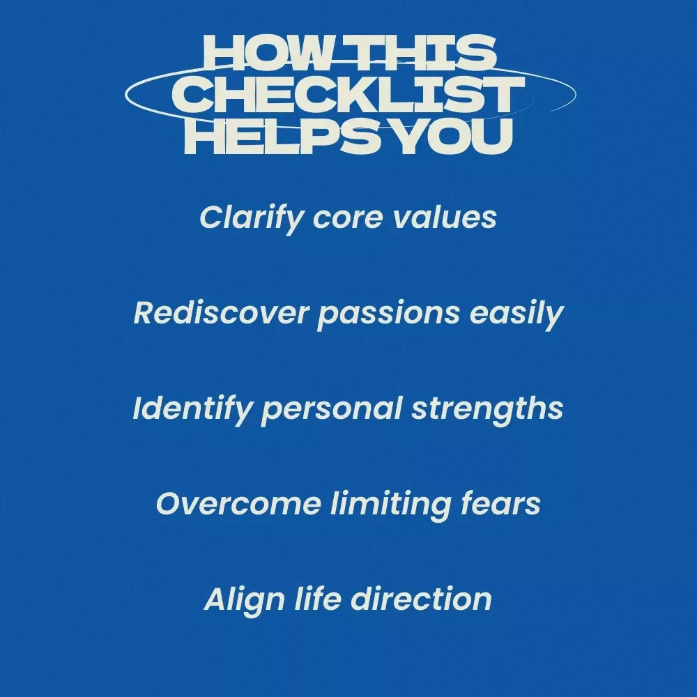 Self-Discovery Checklist: Questions to Navigate an Identity Crisis | Self Discovery Questions for Identity Crisis Printable Guide for Clarity, Purpose & Personal Growth