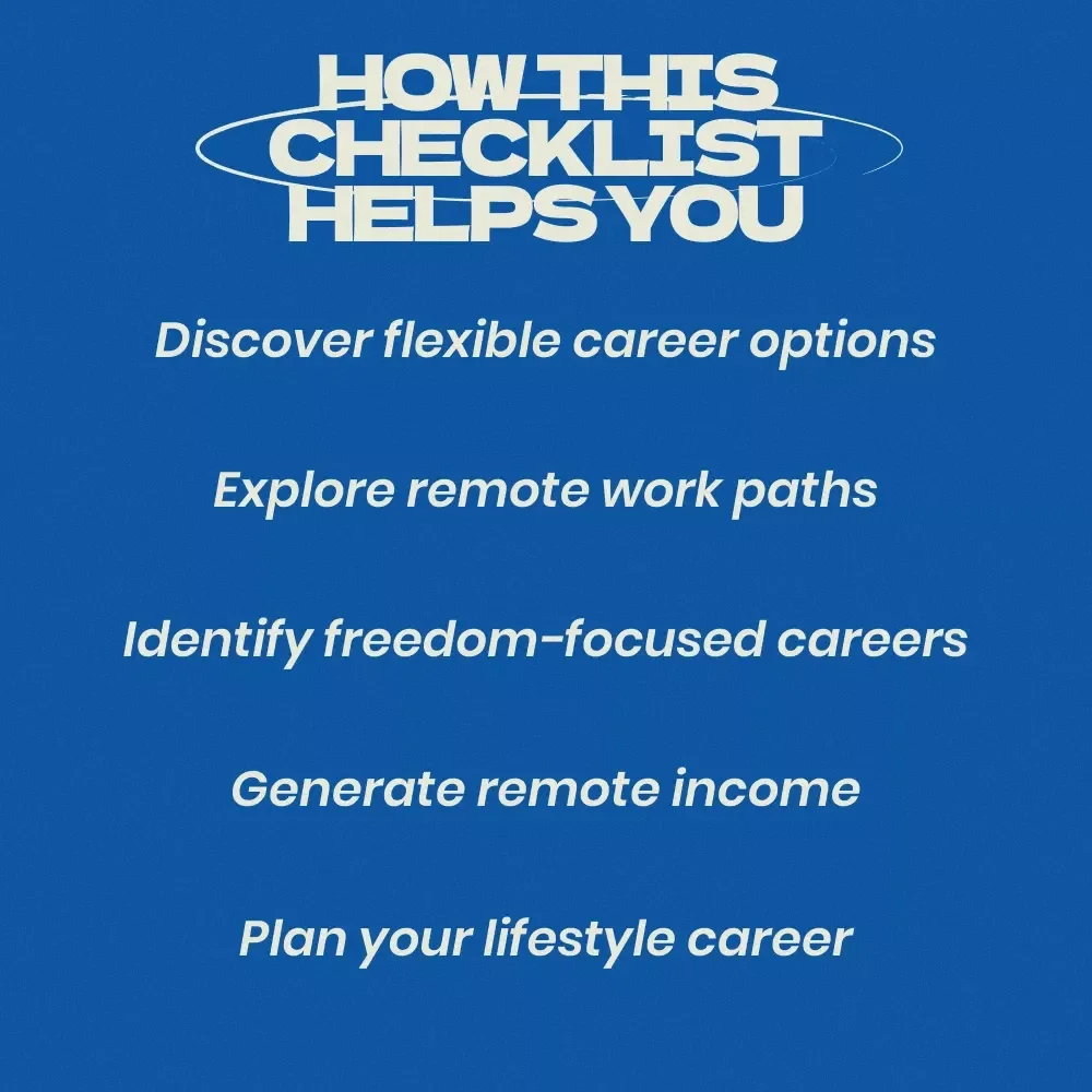 Career Path Ideas for People Who Want Freedom – Digital Checklist for Flexible Work, Remote Careers & Lifestyle Design | Career Path Ideas for People Who Want Freedom Guide