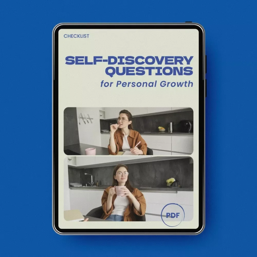 Self-Discovery Questions for Personal Growth Checklist – Guided Reflection Workbook, Printable Journal Prompts, Mindset & Life Clarity Tool
