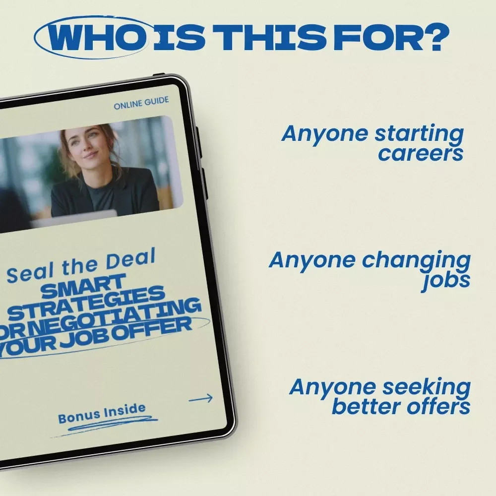 Seal the Deal: Smart Strategies for Negotiating Your Job Offer – Practical eBook Guide on how to negotiate a job offer, Salary Negotiation Strategies, Career Success Checklist Digital Download