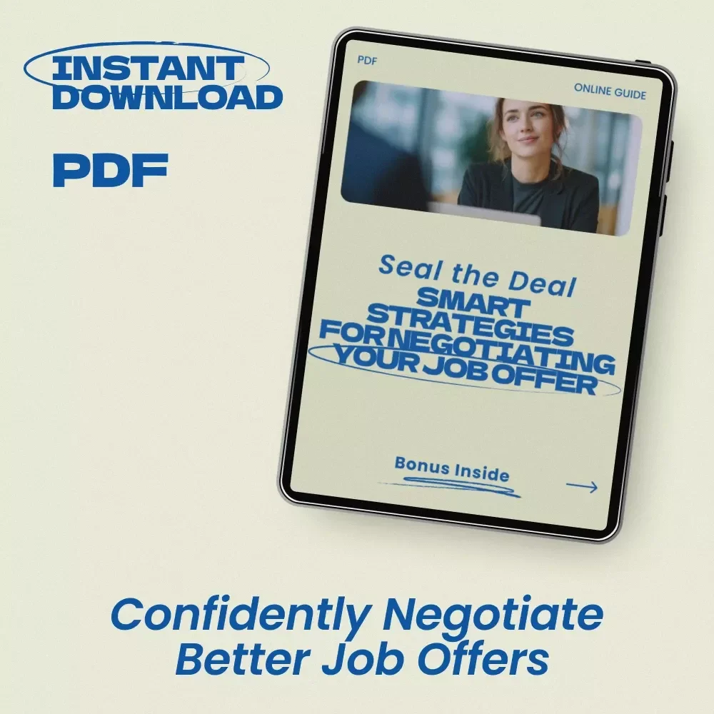 Seal the Deal: Smart Strategies for Negotiating Your Job Offer – Practical eBook Guide on how to negotiate a job offer, Salary Negotiation Strategies, Career Success Checklist Digital Download