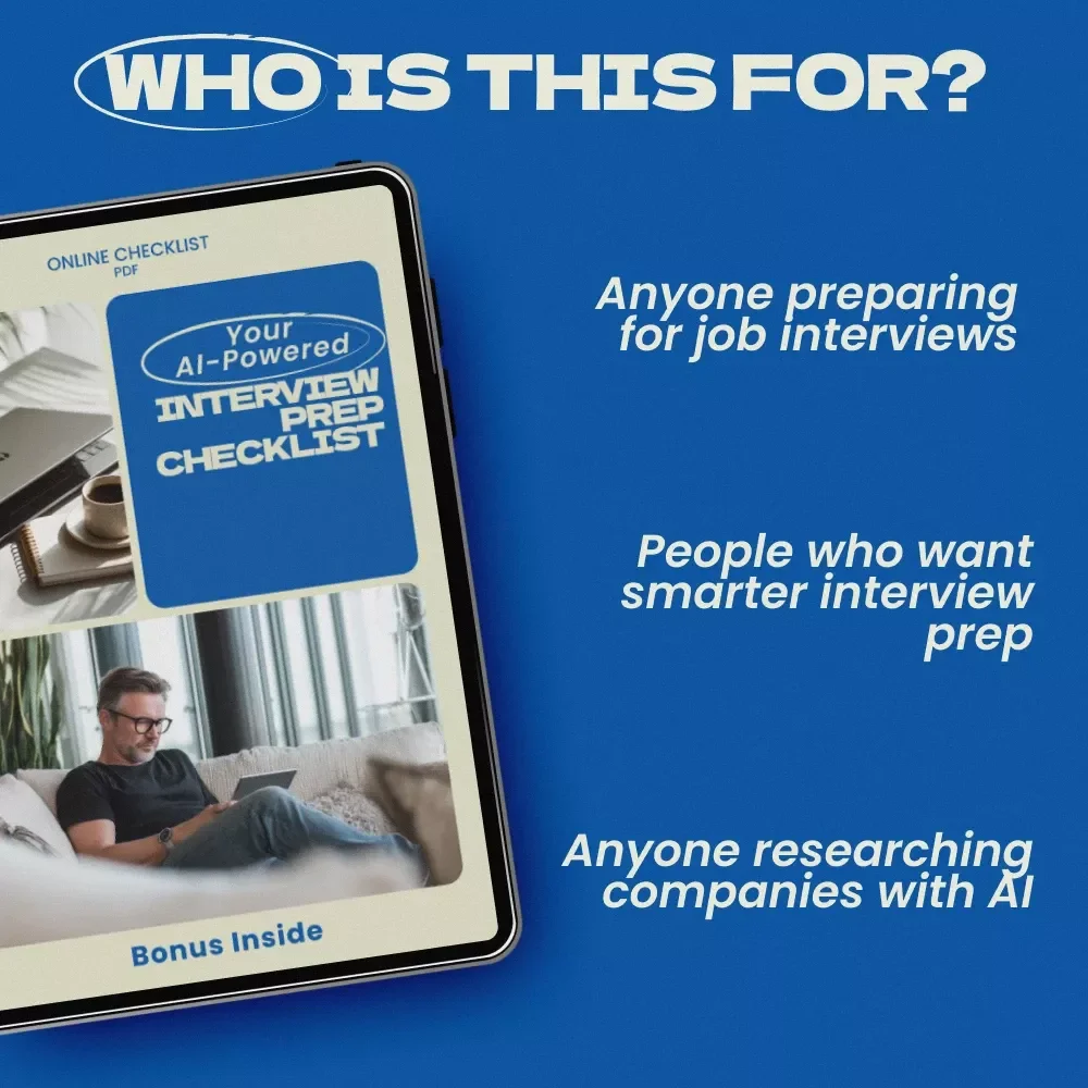 Your AI-Powered Interview Prep Checklist – How to Use AI to Research Companies Before an Interview | Job Interview Research Guide | AI Career Preparation Checklist Digital Download