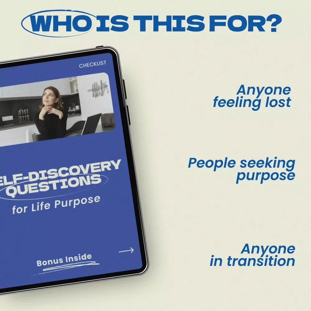 Self-Discovery Questions for Life Purpose Checklist | Guided Reflection Workbook for Clarity, Direction & Personal Growth | Printable Digital Download