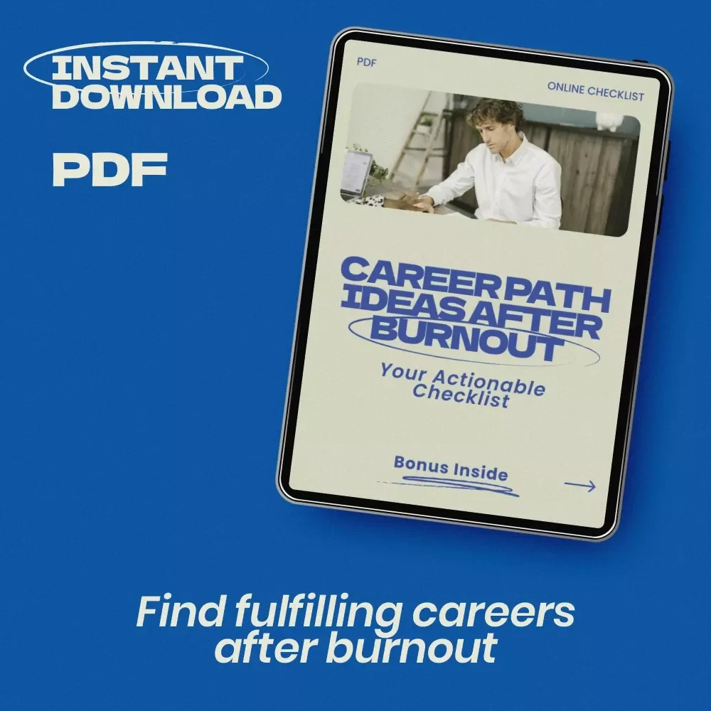 Career Path Ideas After Burnout Checklist – Digital Download Guide for Career Change, Work-Life Balance Planning, Career Reset Workbook, Career Path Ideas After Burnout