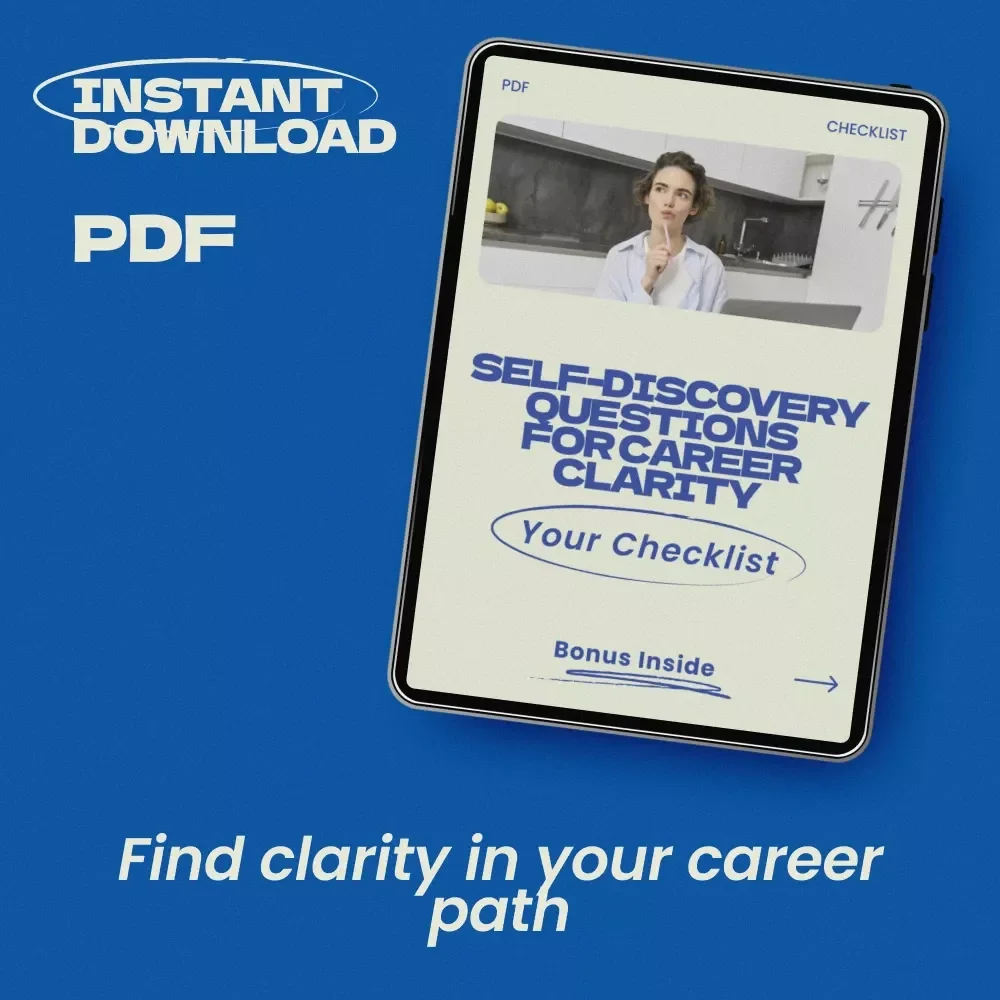Self-Discovery Questions for Career Clarity Checklist | Printable Career Reflection Guide | Self discovery questions for career clarity Digital Download