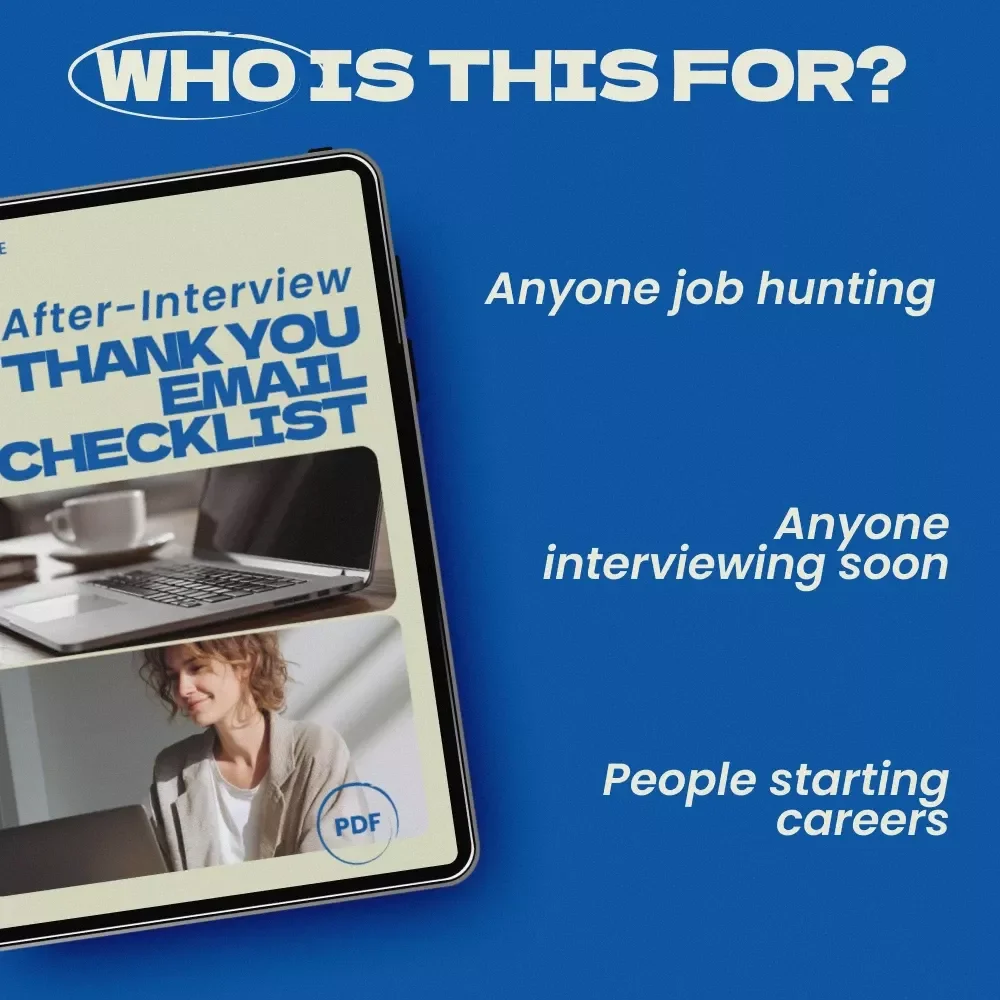The After-Interview Thank You Email Checklist | How to Send a Thank You Email After Interview | Job Interview Follow-Up Guide | Career Success Digital Download