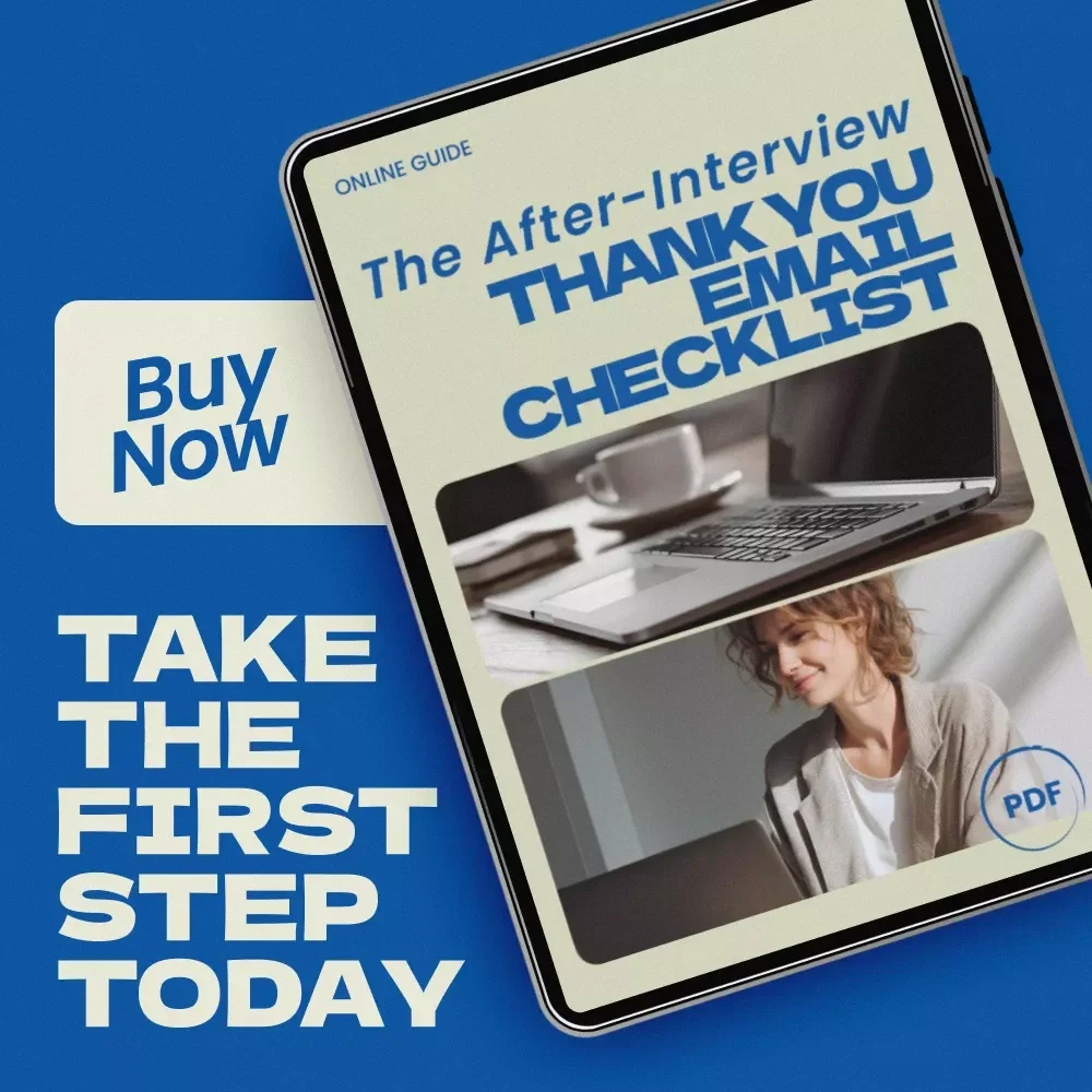 The After-Interview Thank You Email Checklist | How to Send a Thank You Email After Interview | Job Interview Follow-Up Guide | Career Success Digital Download