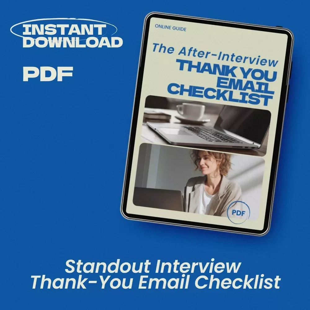 The After-Interview Thank You Email Checklist | How to Send a Thank You Email After Interview | Job Interview Follow-Up Guide | Career Success Digital Download