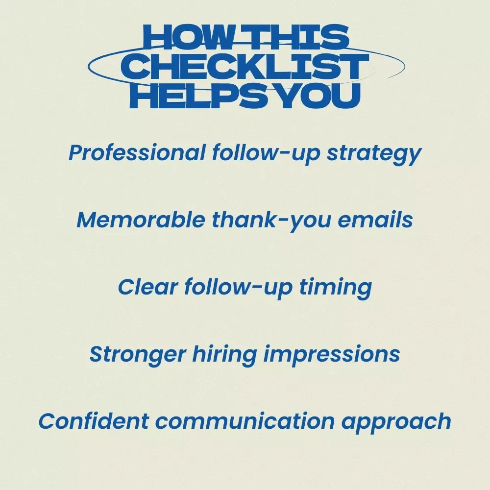 Nail Your Post-Interview Follow-Up Checklist – How to Follow Up After an Interview Guide, Job Interview Thank You Email Checklist, Career Success Digital Download