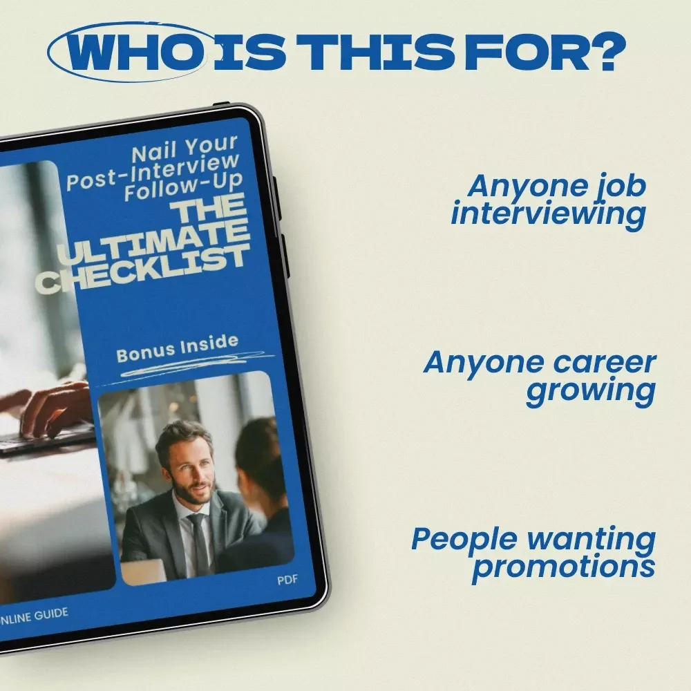 Nail Your Post-Interview Follow-Up Checklist – How to Follow Up After an Interview Guide, Job Interview Thank You Email Checklist, Career Success Digital Download