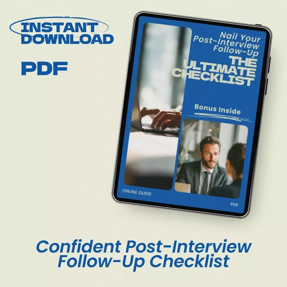 Nail Your Post-Interview Follow-Up Checklist – How to Follow Up After an Interview Guide, Job Interview Thank You Email Checklist, Career Success Digital Download