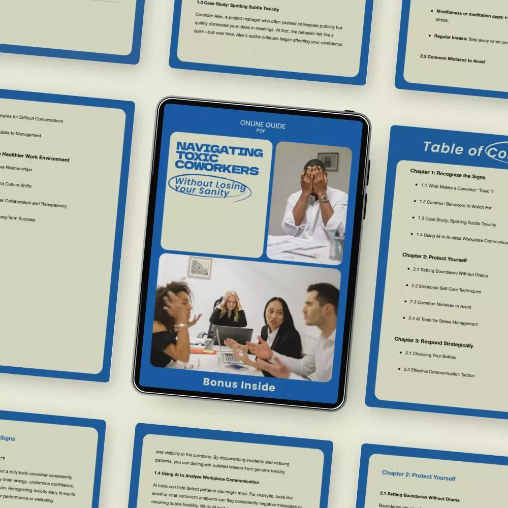 Navigating Toxic Coworkers Without Losing Your Sanity – Practical Guide on how to deal with toxic coworkers, Workplace Survival eBook, Office Conflict Communication & Boundary Setting Digital Download