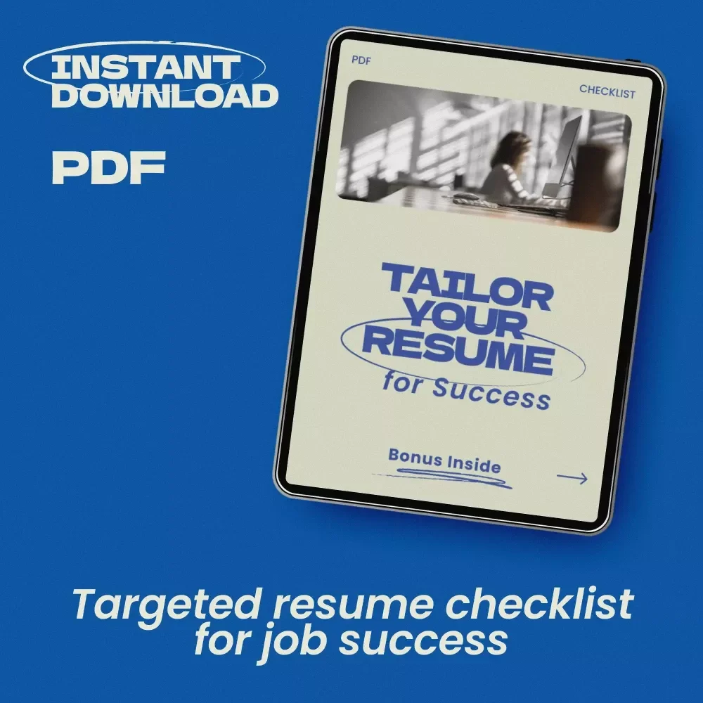 Tailor Your Resume for Success – How to Tailor Your Resume to a Specific Job Checklist for Job Seekers, ATS-Friendly Resume Guide, Career Boost Digital Download