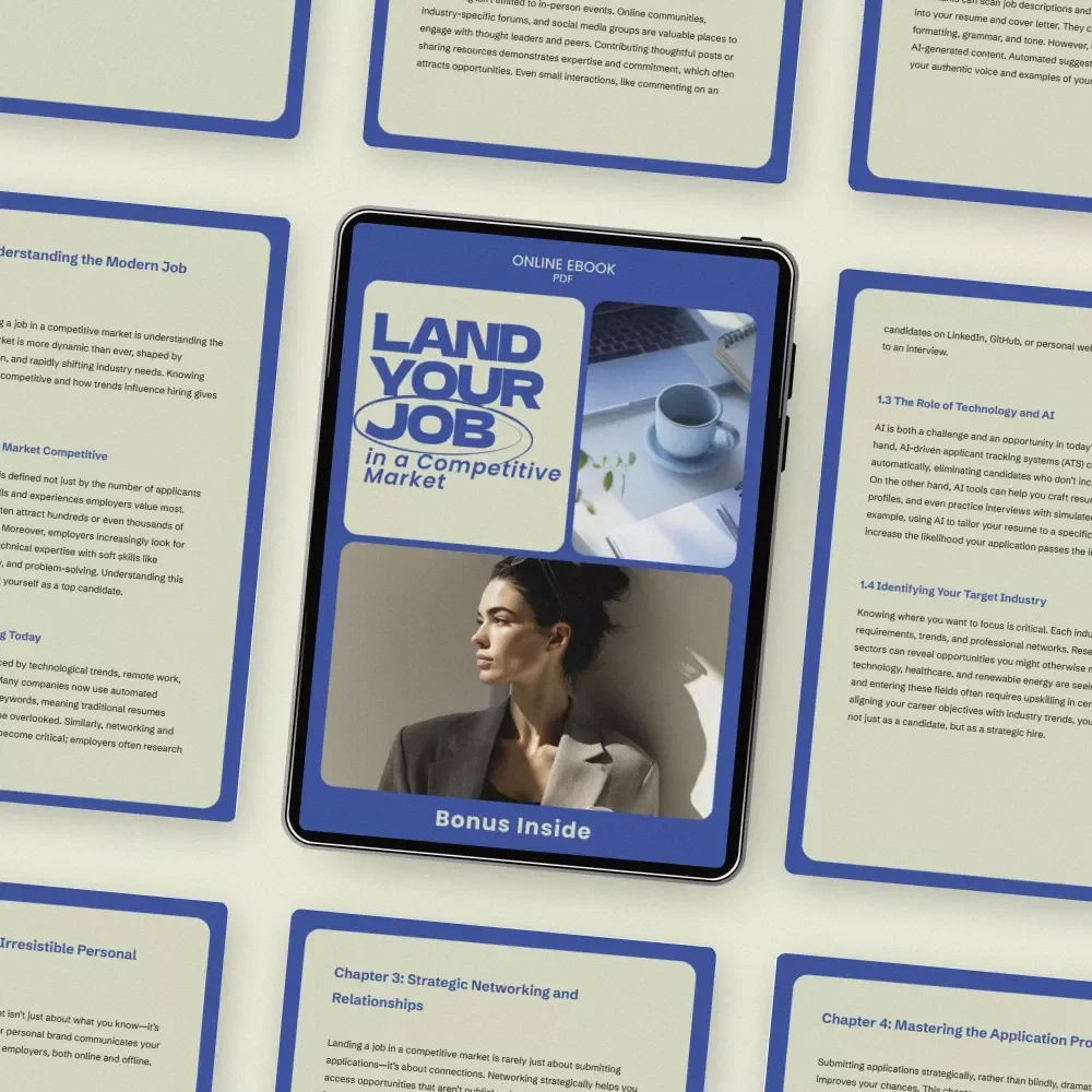 Land Your Job in a Competitive Market | eBook Guide on how to get hired in a competitive job market | Career Strategy Digital Download