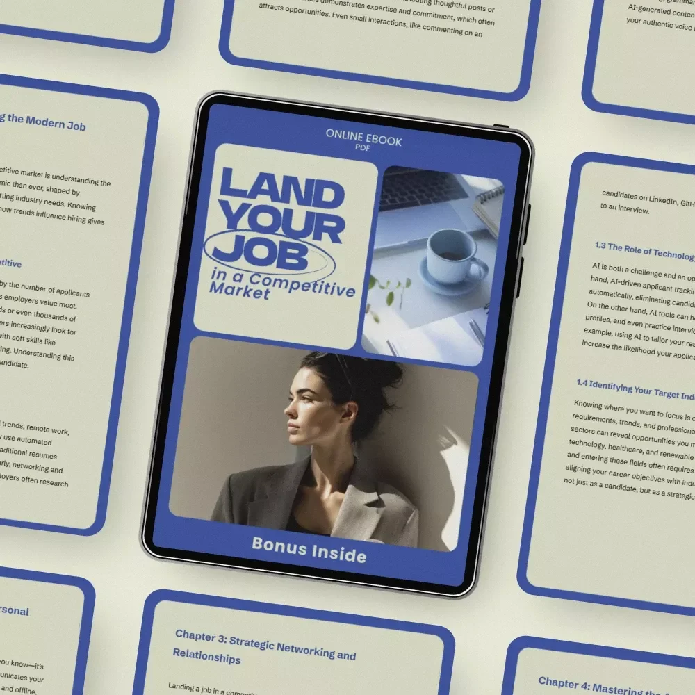 Land Your Job in a Competitive Market | eBook Guide on how to get hired in a competitive job market | Career Strategy Digital Download