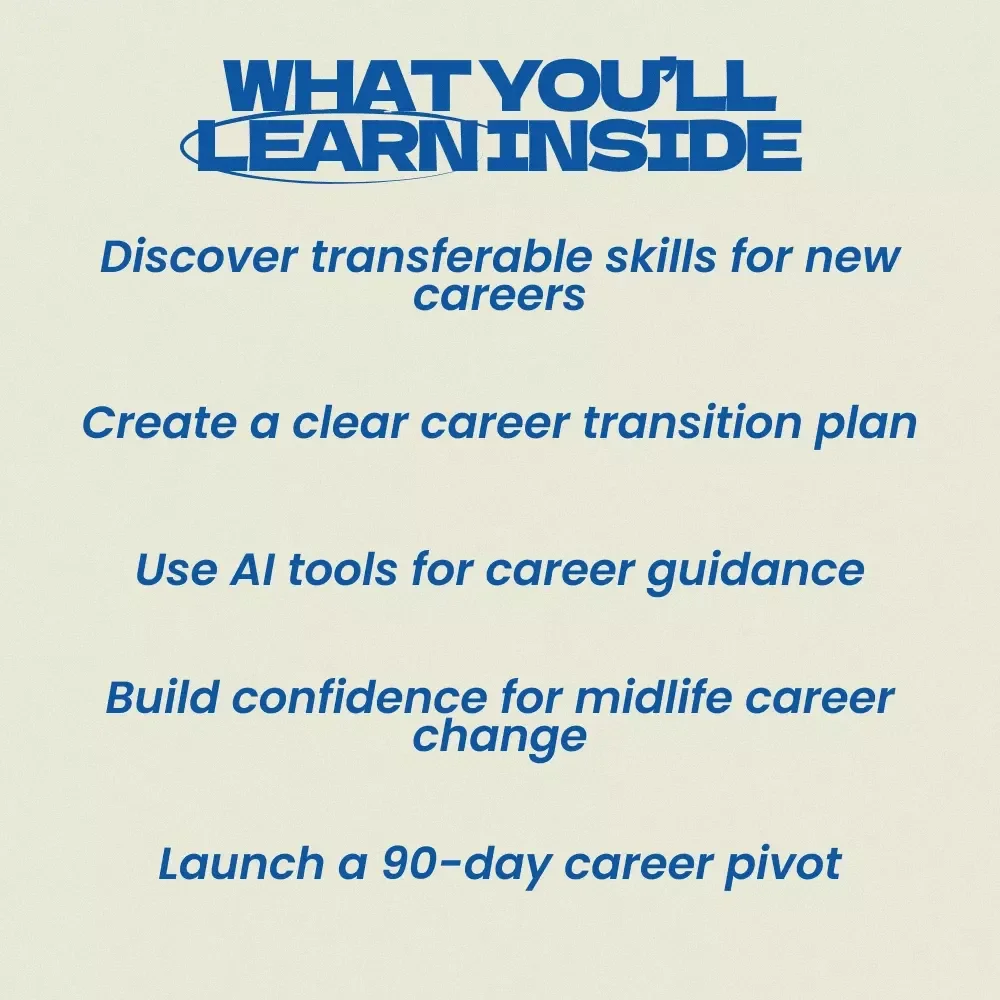 Next Chapter: Reinvent Your Career at 40 – A Practical Guide on how to make a major career change at 40 | Midlife Career Transition Workbook, Career Pivot Strategy, Digital Download