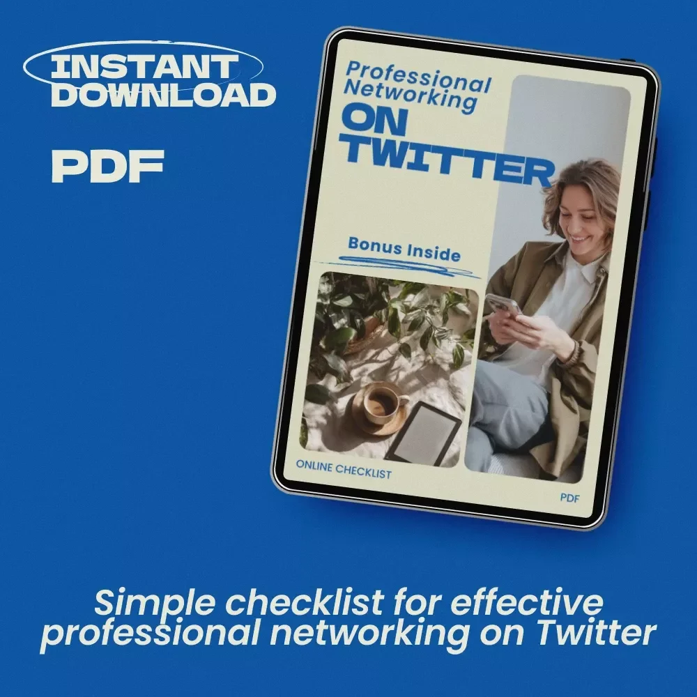 Professional Networking on Twitter Checklist – How to Use Twitter for Professional Networking, Personal Brand Growth, Career Visibility & Industry Connections Digital Download