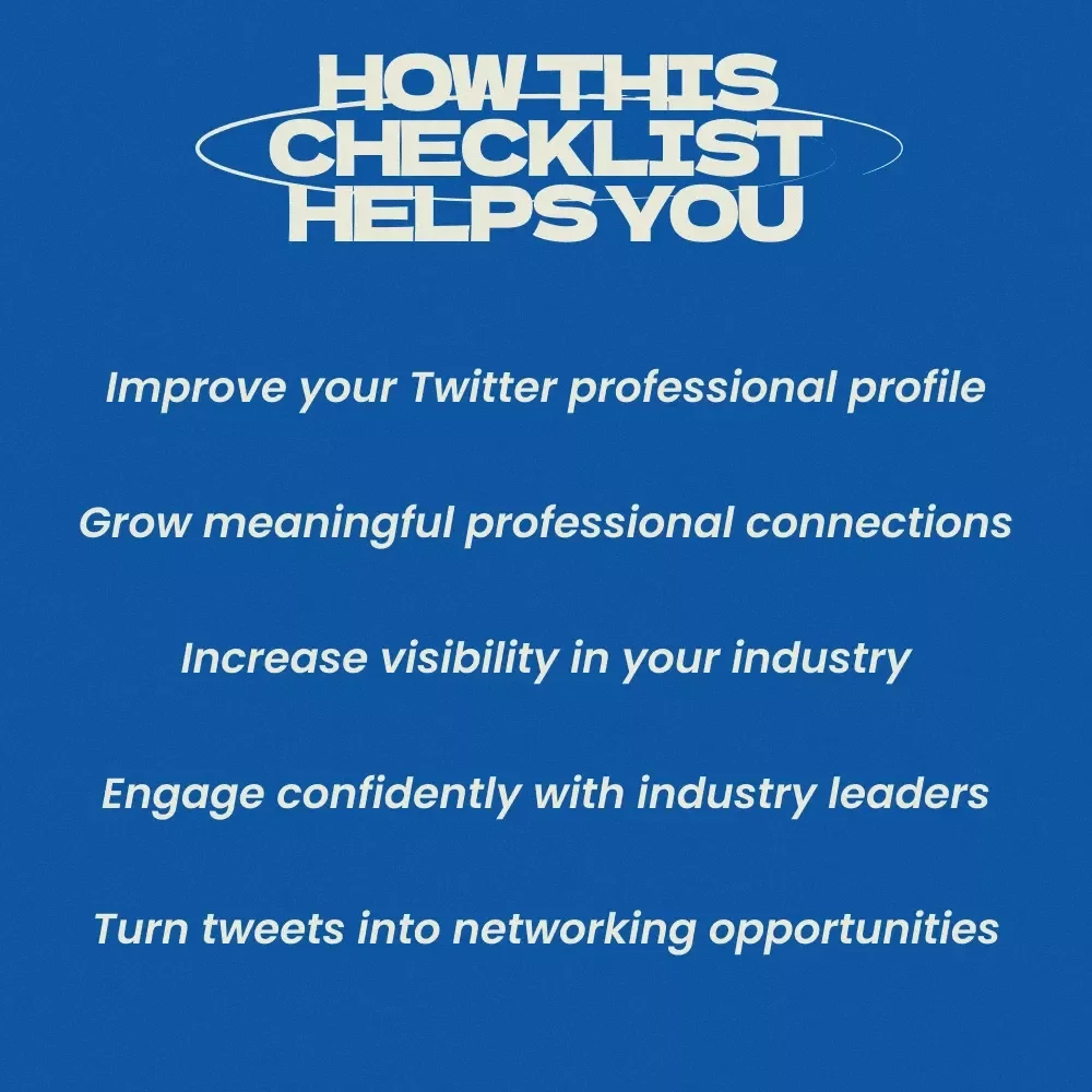 Professional Networking on Twitter Checklist – How to Use Twitter for Professional Networking, Personal Brand Growth, Career Visibility & Industry Connections Digital Download