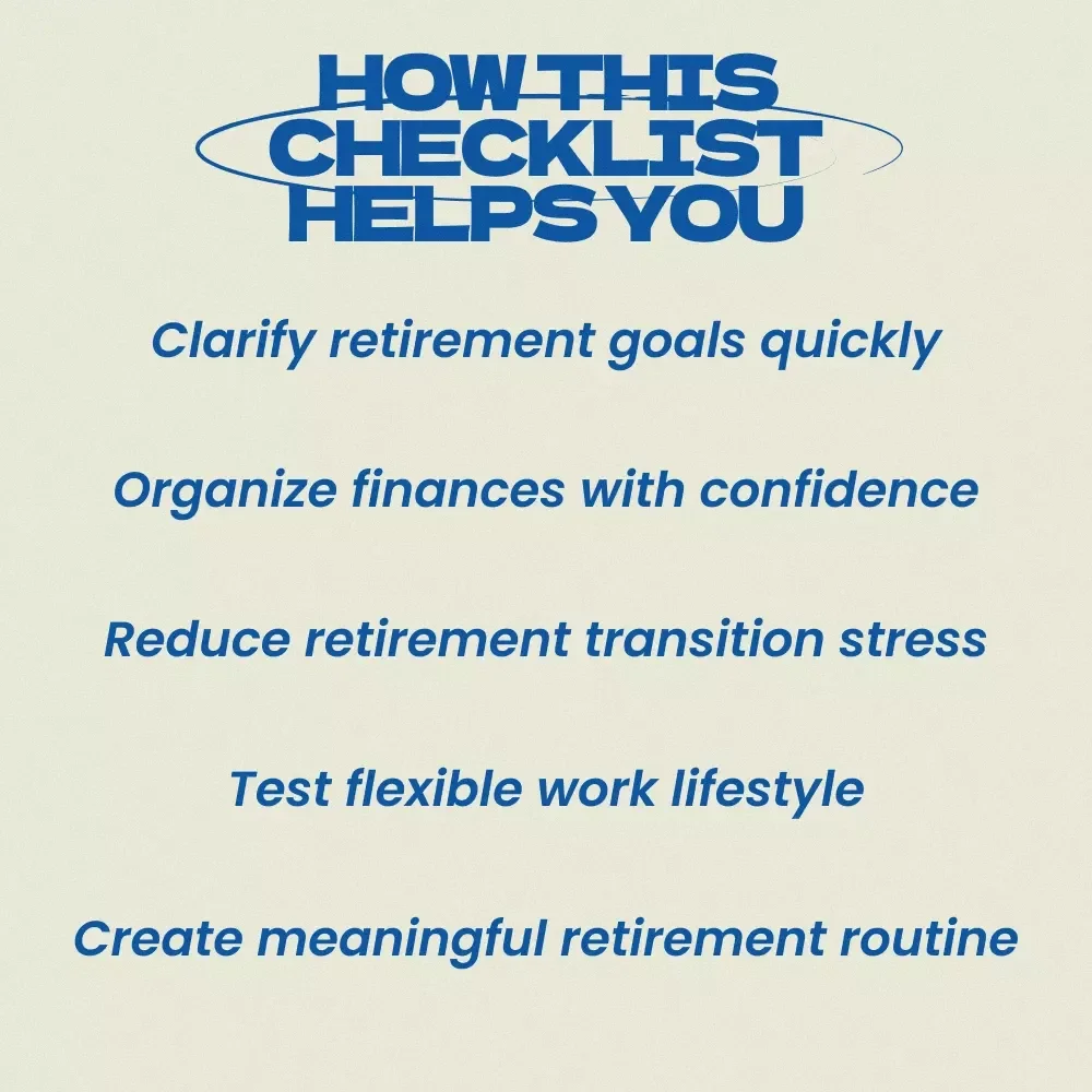 Gradual Transition to Retirement Checklist | Practical Guide on how to transition to retirement gradually | Retirement Planning Printable | Phased Retirement Planner | Digital Download