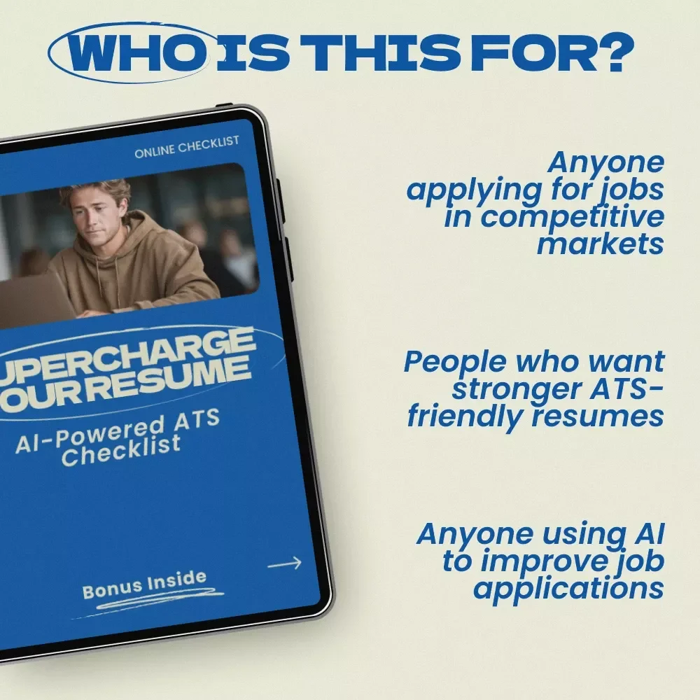 Supercharge Your Resume: AI-Powered ATS Checklist – How to Use AI to Optimize Your Resume for ATS | Job Search Guide, Resume Optimization Toolkit, Digital Download Career Resource