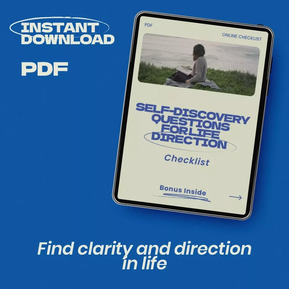 Self-Discovery Questions for Life Direction: A Checklist | Self Discovery Questions for Life Direction Printable PDF, Personal Growth Reflection Workbook, Life Purpose Journal Prompt Checklist
