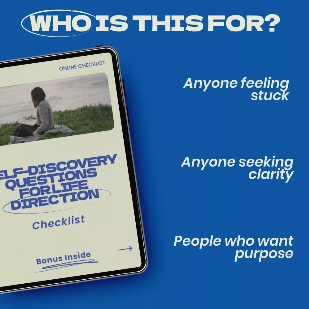 Self-Discovery Questions for Life Direction: A Checklist | Self Discovery Questions for Life Direction Printable PDF, Personal Growth Reflection Workbook, Life Purpose Journal Prompt Checklist