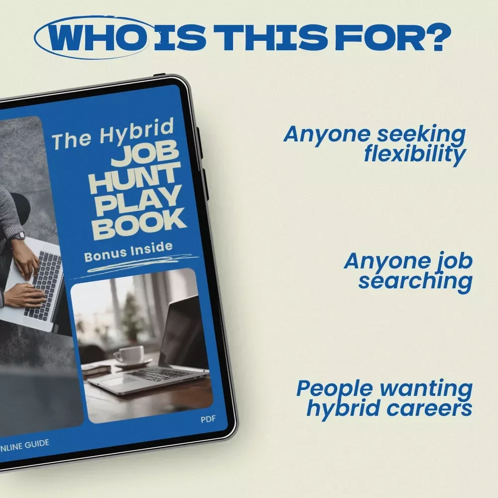 The Hybrid Job Hunt Playbook: Checklist Guide for Professionals Learning how to find hybrid jobs, Hybrid Career Search Planner, Remote + Office Work Strategy