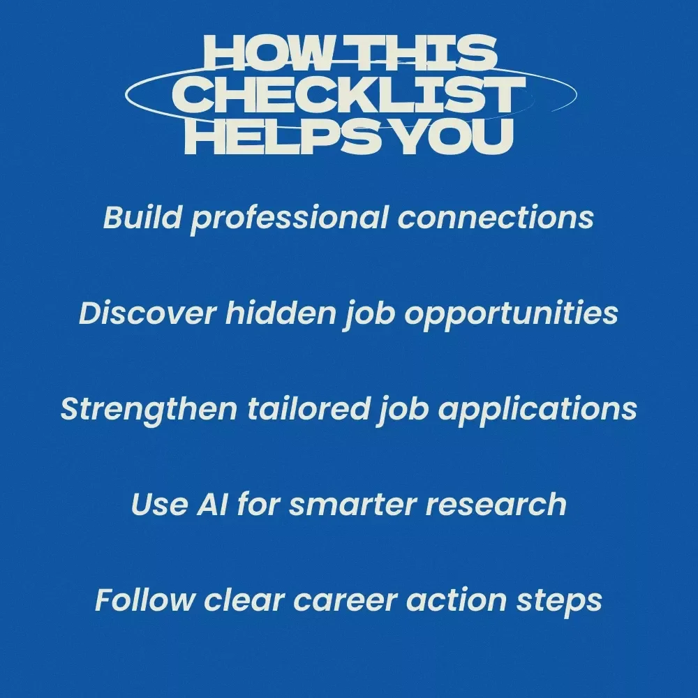 Your Checklist for Getting Into Any Company – Career Networking & Job Search Strategy Checklist | how to get your foot in the door at a company Guide | Professional Career Planning Digital Download