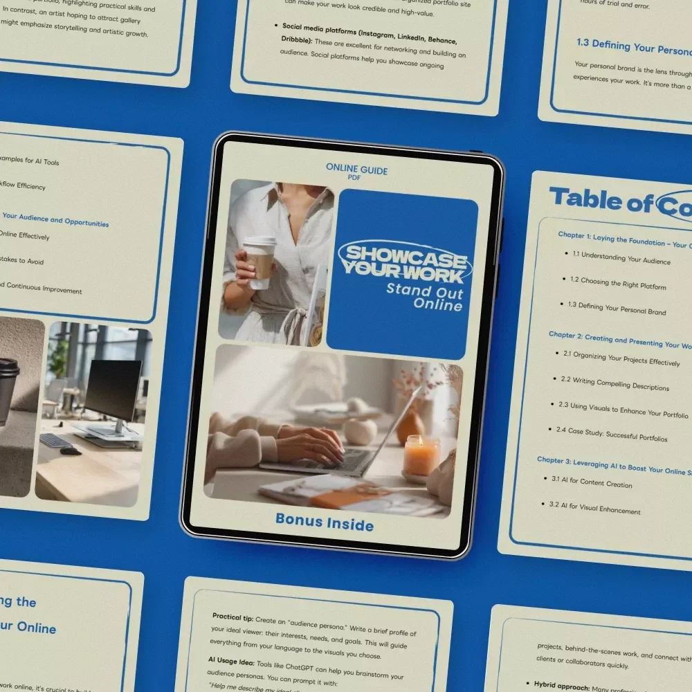Showcase Your Work: Stand Out Online – Professional Guide on how to showcase your work online effectively | Build a Powerful Portfolio, Personal Brand & Online Presence